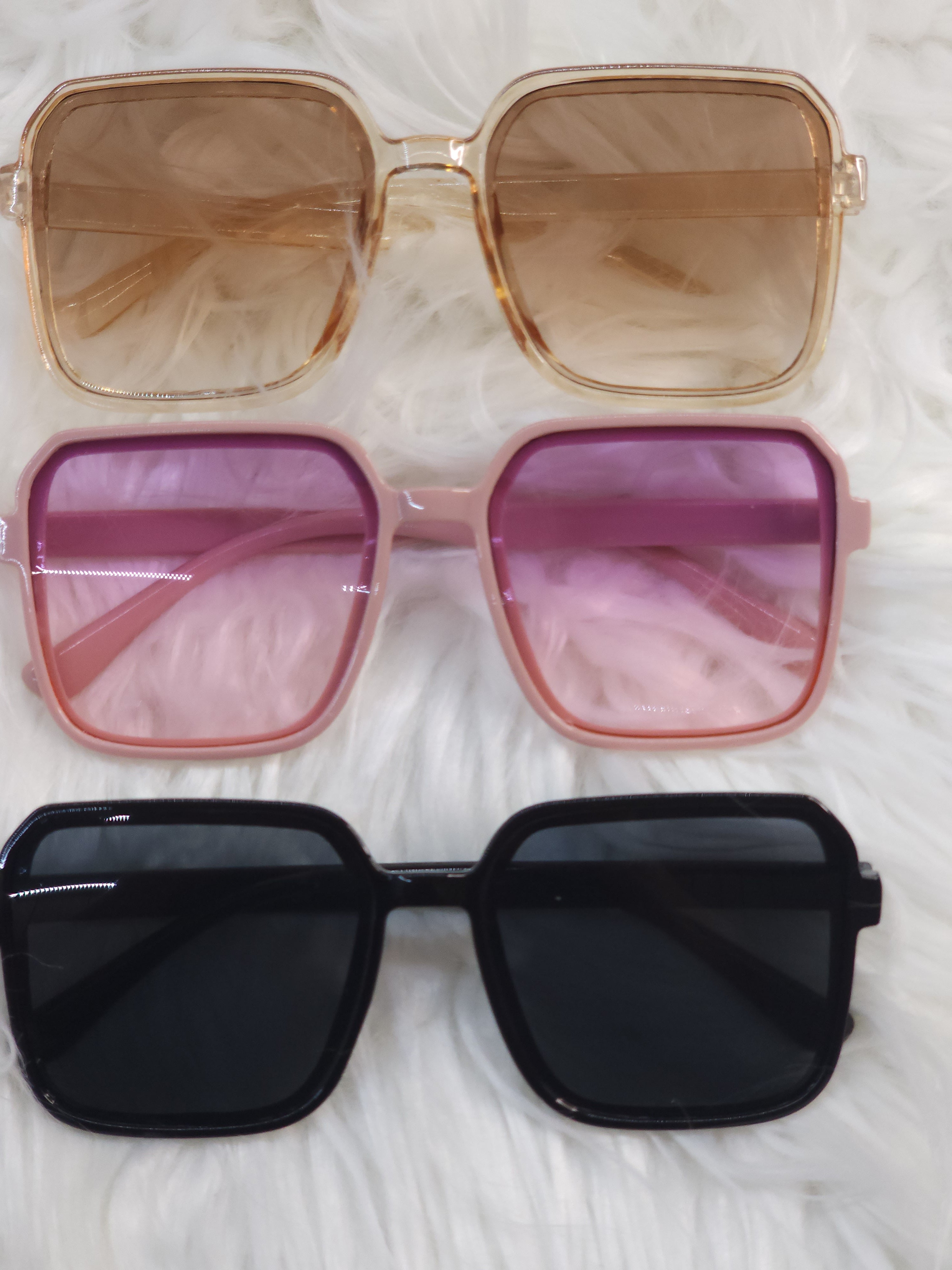 Set X3 Gafas De Sol Cuadradas Para Mujer / Lentes Retro Trendy