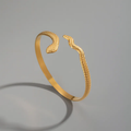 Brazalete Para Mujer De Acero Inoxidable 304 Con Chapado En Oro 18 Quilates Y Recubrimiento PVD, Diseño Serpiente Hipoalergénico