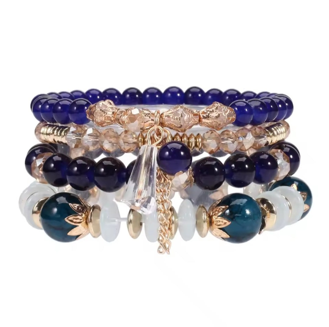 Bohemian Beaded Stackable Stretch Bracelet Set