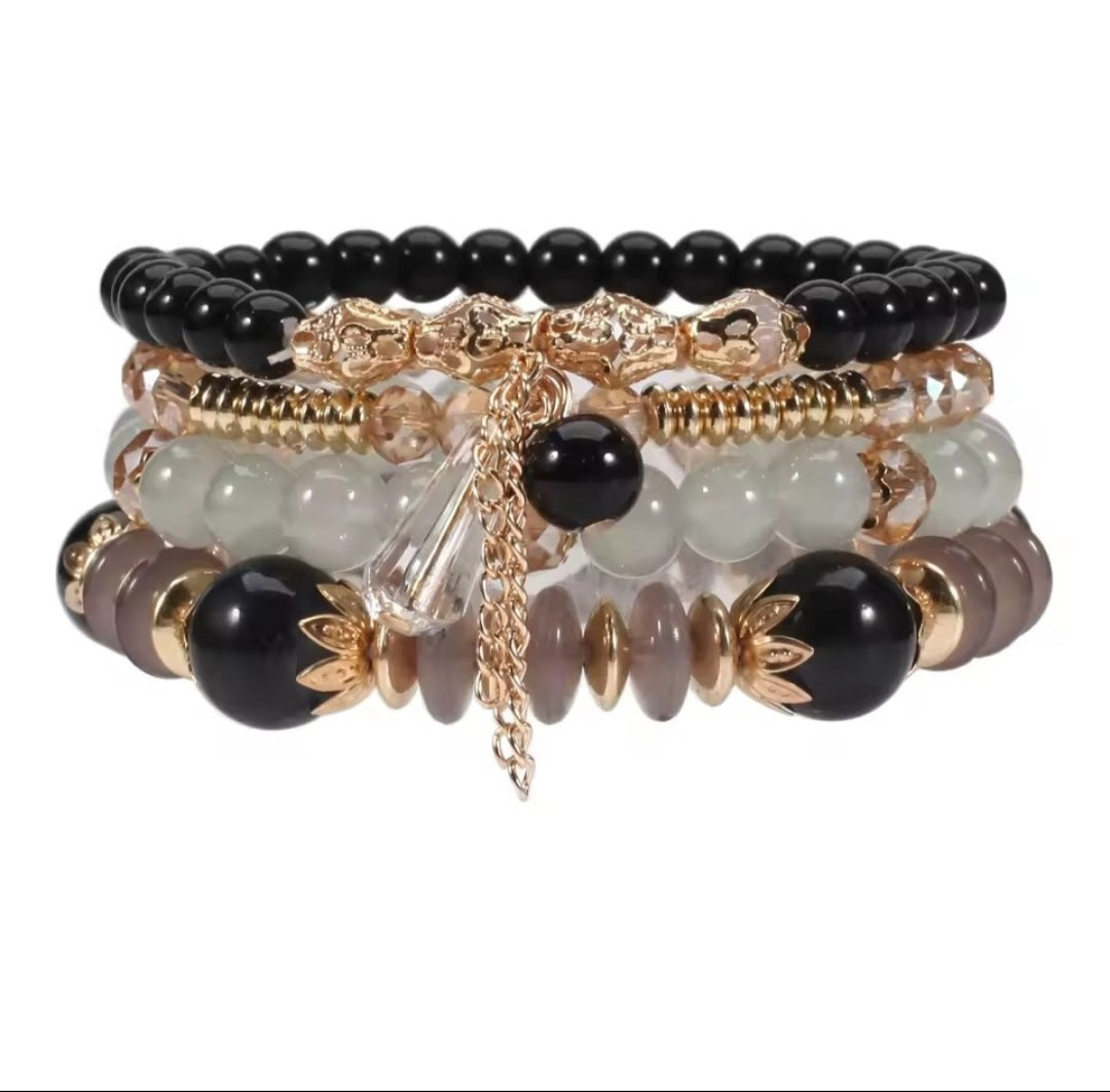 Bohemian Beaded Stackable Stretch Bracelet Set
