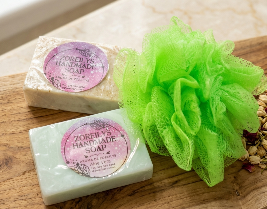 Kit de Regalo Spa Artesanal – Jabón de Avena, Aloe Vera y Esponja Exfoliante