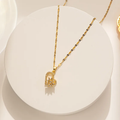 Estilo Simple Forma De Corazón Acero Inoxidable Enchapado Embutido Circón Chapado En Oro De 18 Quilates. Collar Colgante