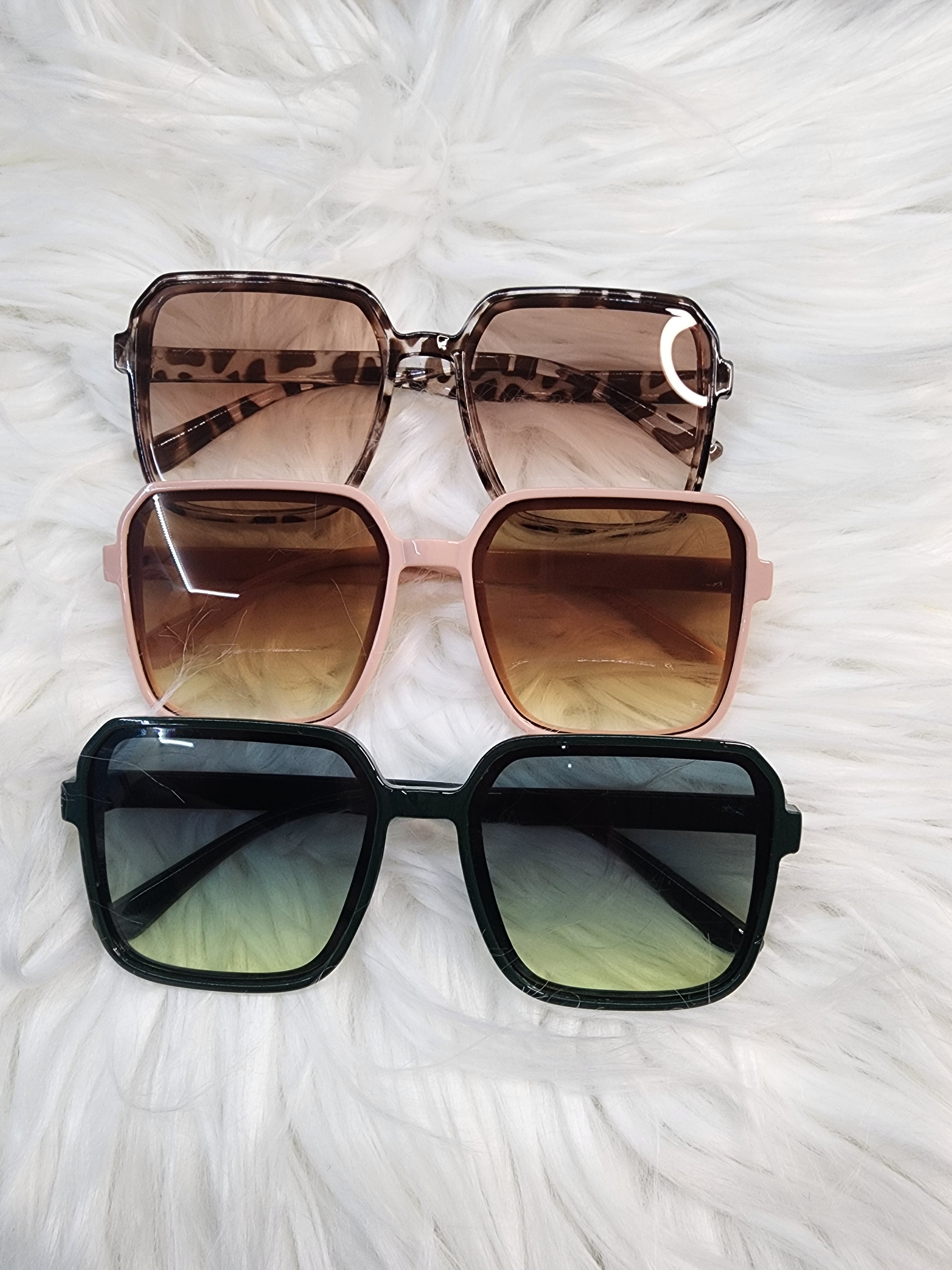Set X3 Gafas De Sol Cuadradas Para Mujer / Lentes Retro Trendy